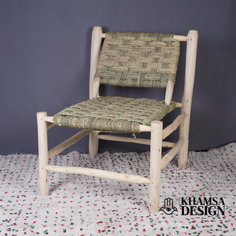 Chaise marocaine, Chaise en paille de bois, Fauteuil, Chaise d'appoint