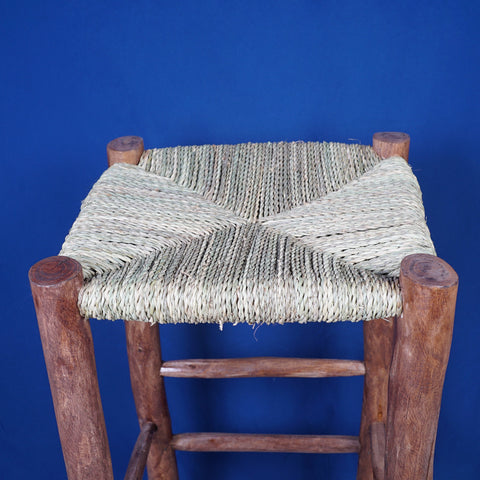 Tabouret de bar marocain en bois de laurier 80 cm