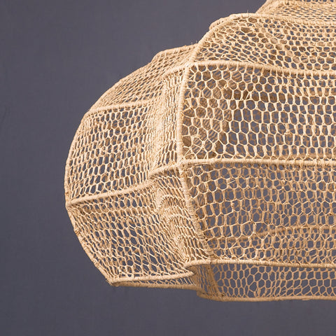 Lustre la vague fait main lampe marocaine en rotin Suspension en osier naturel, suspension doum ajourée