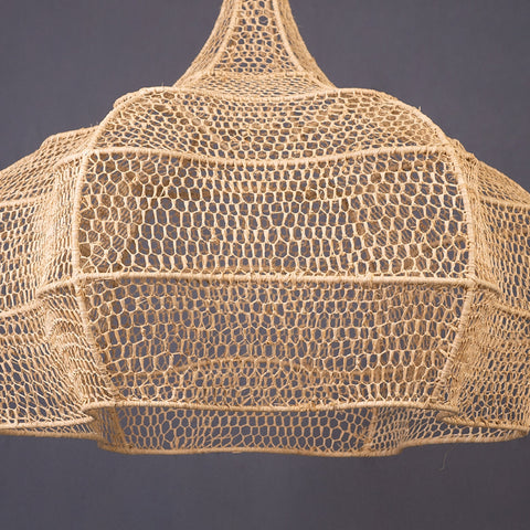Lustre la vague fait main lampe marocaine en rotin Suspension en osier naturel, suspension doum ajourée