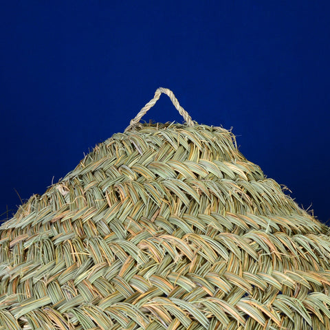 Suspension Doum en paille tressée, forme parasol 75 cm