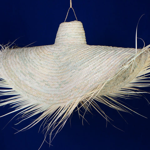 Suspension de parasol en fibre de palmier Boho Paille 100 cm