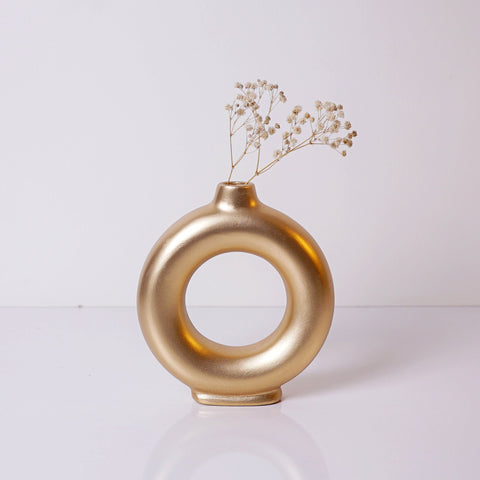 Vase nordique en céramique - Pièce luxueuse en or