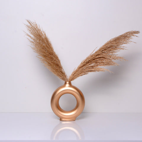 Vase nordique en céramique - Pièce luxueuse en or