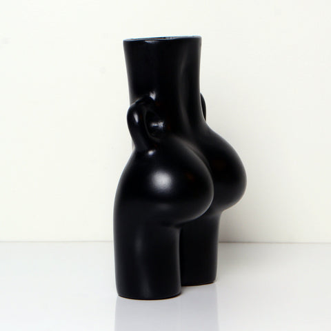 Vase nordique en céramique - Élément décoratif blanc élégant, vase corps féminin