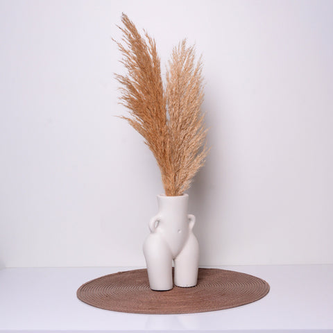 Vase nordique en céramique - Élément décoratif blanc élégant, vase corps féminin