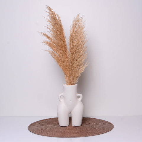 Vase nordique en céramique - Élément décoratif blanc élégant, vase corps féminin