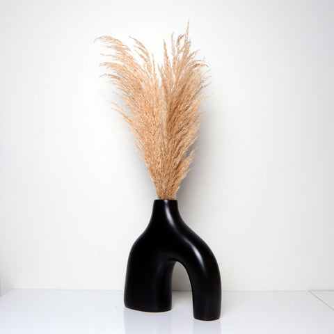 Vase nordique en céramique - Élément décoratif noir élégant