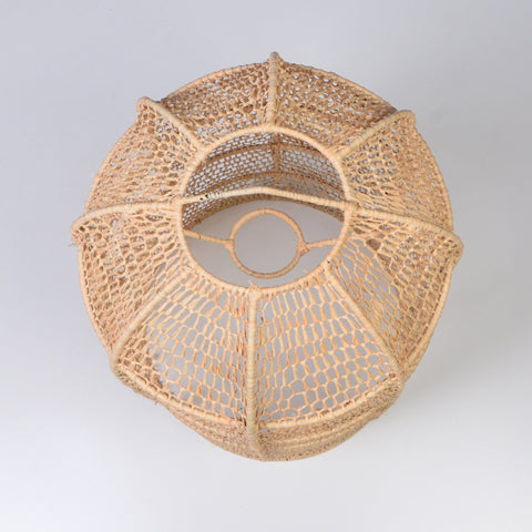 Suspension Bell en raphia Abat-jour en dentelle H52 cm