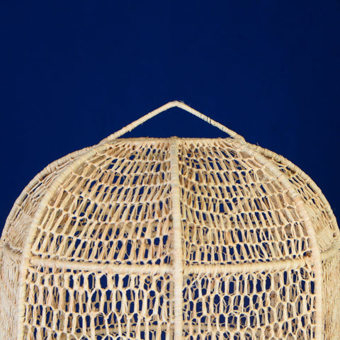 Suspension Bell en raphia Abat-jour en dentelle H52 cm