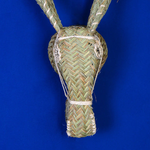 Tête d'âne marocaine en rotin tissée à la main, tête d'animal en rotin suspendue au mur, décor pendentif en rotin