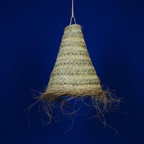 Suspension marocaine conique en fibre naturelle tressée doum Ø40cm