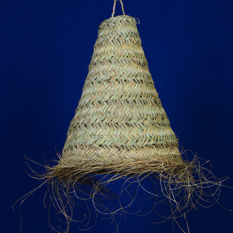 Suspension marocaine conique en fibre naturelle tressée doum Ø40cm