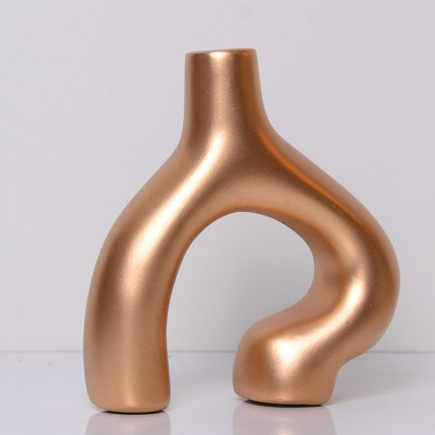 Vase nordique en céramique - Pièce luxueuse en or