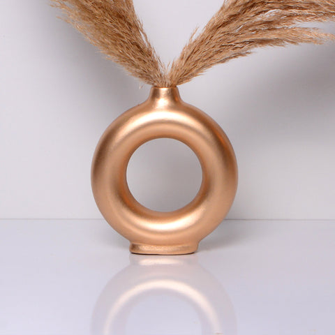 Vase nordique en céramique - Pièce luxueuse en or