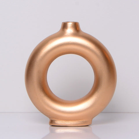 Vase nordique en céramique - Pièce luxueuse en or