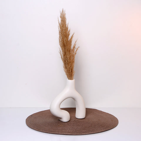 Vase nordique en céramique - Élément décoratif blanc élégant