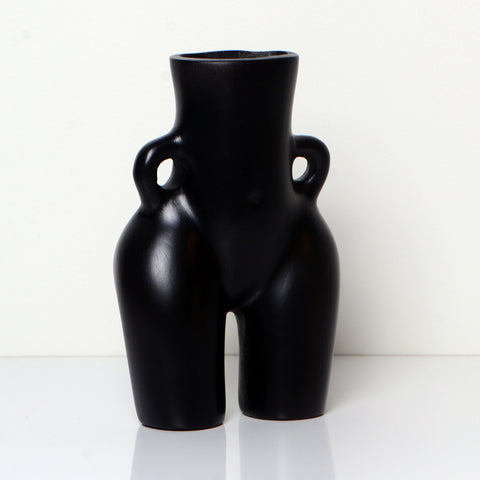 Vase nordique en céramique - Élément décoratif blanc élégant, vase corps féminin