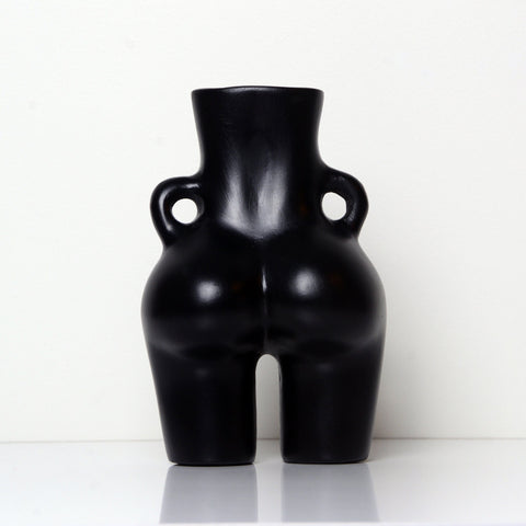 Vase nordique en céramique - Élément décoratif blanc élégant, vase corps féminin