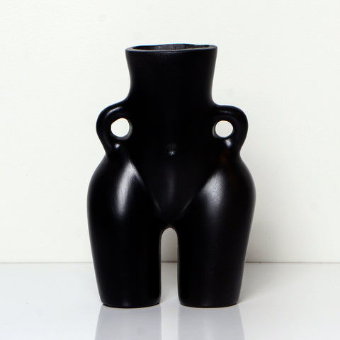 Vase nordique en céramique - Élément décoratif blanc élégant, vase corps féminin