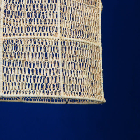 Suspension Bell en raphia Abat-jour en dentelle H52 cm