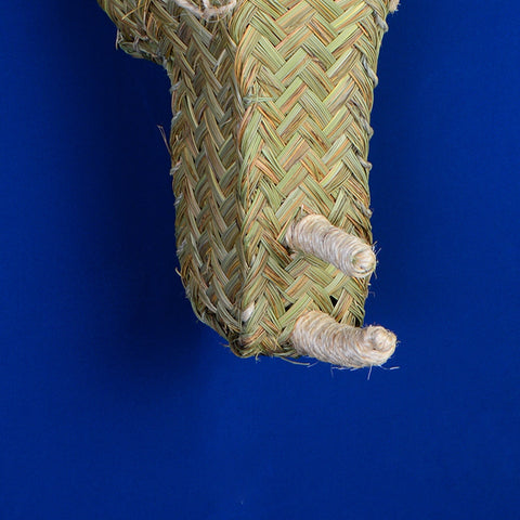 Tête de rhinocéros doum tissée à la main de marocaine tête d'animal à accrocher