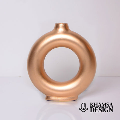 Vase nordique en céramique - Pièce luxueuse en or