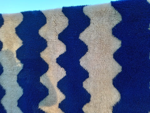 GORGEOUS BENIOURAIN CARPET, Moroccan Handmade Rug, Blue Rug, Living Room Rug, Handmade Wool Carpet, Azilal Berber Rug, Handwoven Rug