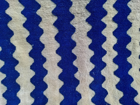 GORGEOUS BENIOURAIN CARPET, Moroccan Handmade Rug, Blue Rug, Living Room Rug, Handmade Wool Carpet, Azilal Berber Rug, Handwoven Rug