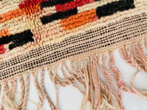 Boujad Moroccan Rug, Handmade Boujaad Rug, Authentic Moroccan Rug, Abstract Berber Rug, pink Wool Rug, Sheep Wool Rug, Bohemian Rug.