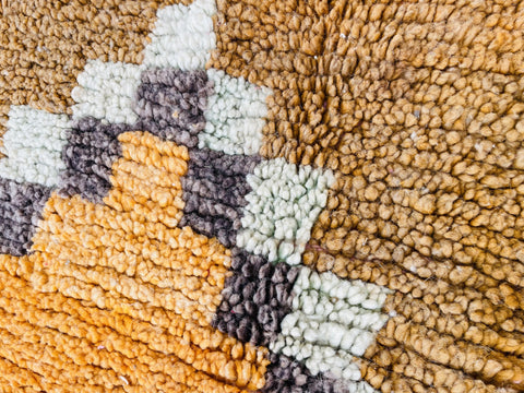 Boujad Moroccan Rug, Handmade Boujaad Rug, Authentic Moroccan Rug, Abstract Berber Rug, orange Wool Rug, Sheep Wool Rug, Bohemian Rug.