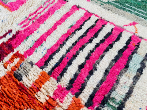 Boujad Moroccan Rug, Handmade Boujaad Rug, Authentic Moroccan Rug, Abstract Berber Rug, Purple pink Wool Rug, Sheep Wool Rug, Bohemian Rug.