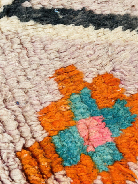 Boujad Moroccan Rug, Handmade Boujaad Rug, Authentic Moroccan Rug, Abstract Berber Rug, pink Wool Rug, Sheep Wool Rug, Bohemian Rug.
