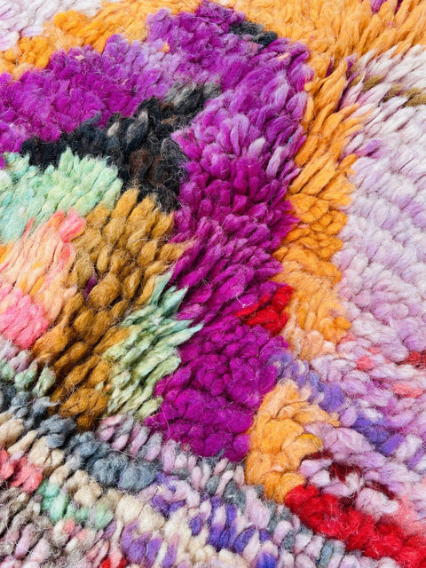 Boujad Moroccan Rug, Handmade Boujaad Rug, Authentic Moroccan Rug, Abstract Berber Rug, pink Wool Rug, Sheep Wool Rug, Bohemian Rug.