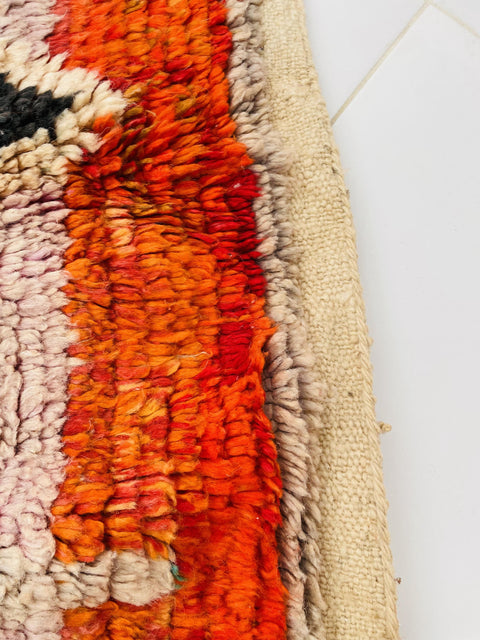 Boujad Moroccan Rug, Handmade Boujaad Rug, Authentic Moroccan Rug, Abstract Berber Rug, pink Wool Rug, Sheep Wool Rug, Bohemian Rug.