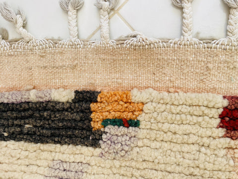 Boujad Moroccan Rug, Handmade Boujaad Rug, Authentic Moroccan Rug, Abstract Berber Rug, Brown Wool Rug, Sheep Wool Rug, Bohemian Rug.