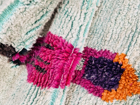 Moroccan Rug, Handmade beni Rug, Authentic Moroccan Rug, Abstract Berber Rug, bleu red Wool Rug, Sheep Wool Rug, Bohemian,Beni ourain  rug