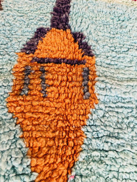 Moroccan Rug, Handmade beni Rug, Authentic Moroccan Rug, Abstract Berber Rug, bleu red Wool Rug, Sheep Wool Rug, Bohemian,Beni ourain  rug