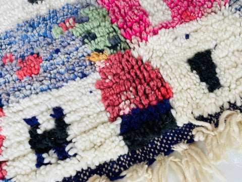 Boujad Moroccan Rug, Handmade Boujaad Rug, Authentic Moroccan Rug, Abstract Berber Rug, Purple pink Wool Rug, Sheep Wool Rug, Bohemian Rug.