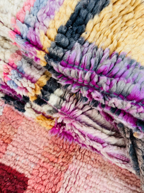 Boujad Moroccan Rug, Handmade Boujaad Rug, Authentic Moroccan Rug, Abstract Berber Rug, Orange Wool Rug, Sheep Wool Rug, Bohemian Rug.