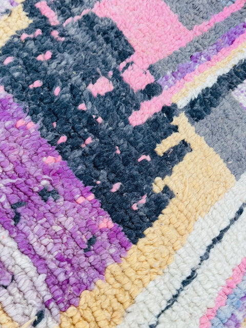 Boujad Moroccan Rug, Handmade Boujaad Rug, Authentic Moroccan Rug, Abstract Berber Rug, Orange Wool Rug, Sheep Wool Rug, Bohemian Rug.