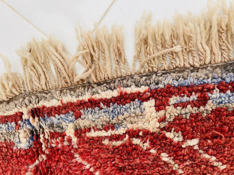 Boujad Moroccan Rug, Handmade Boujaad Rug, Authentic Moroccan Rug, Abstract Berber Rug, Orange Wool Rug, Sheep Wool Rug, Bohemian Rug.