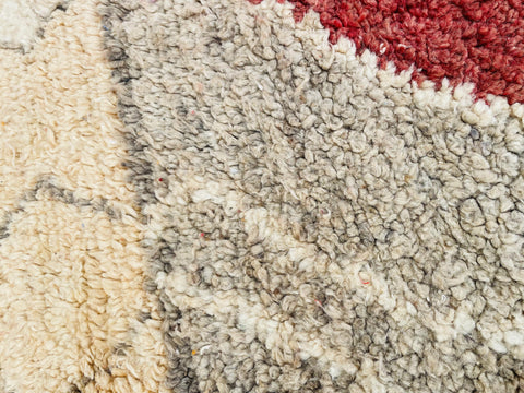 Boujad Moroccan Rug, Handmade Boujaad Rug, Authentic Moroccan Rug, Abstract Berber Rug, Orange Wool Rug, Sheep Wool Rug, Bohemian Rug.