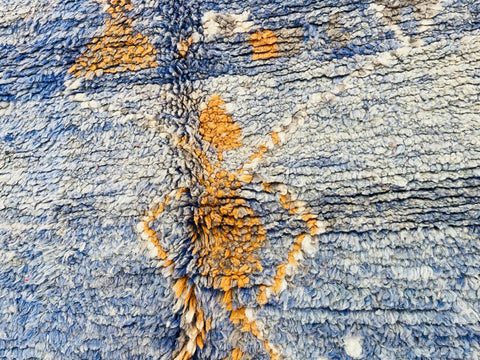 Boujad Moroccan Rug, Handmade Boujaad Rug, Authentic Moroccan Rug, Abstract Berber Rug, Orange Wool Rug, Sheep Wool Rug, Bohemian Rug.