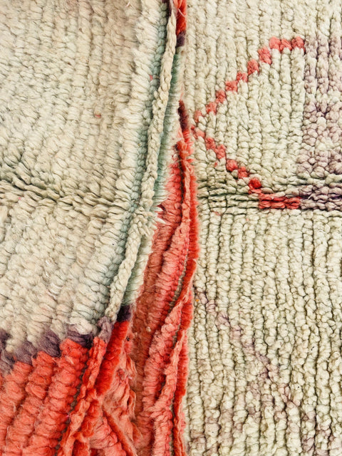 Moroccan Rug, Handmade beni Rug Authentic Moroccan Rug, Orange Wool Rug, Sheep Wool Rug, Bohemian Rug,Beni ourain  rug Area rug, Morocco rug