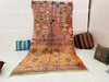 Boujad Moroccan Rug, Handmade Boujaad Rug, Authentic Moroccan Rug, Abstract Berber Rug, Orange Wool Rug, Sheep Wool Rug, Bohemian Rug.