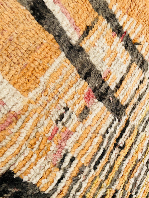 Boujad Moroccan Rug, Handmade Boujaad Rug, Authentic Moroccan Rug, Abstract Berber Rug, Orange Wool Rug, Sheep Wool Rug, Bohemian Rug.
