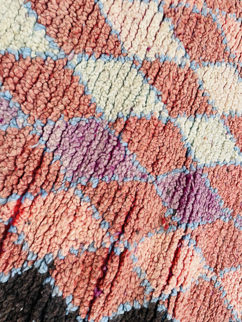 Boujad Moroccan Rug, Handmade Boujaad Rug, Authentic Moroccan Rug, Abstract Berber Rug, Brown Wool Rug, Sheep Wool Rug, Bohemian Rug.