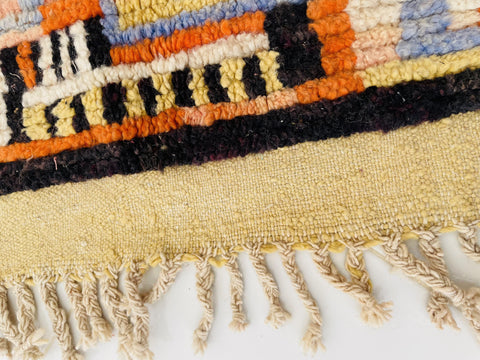 Boujad Moroccan Rug, Handmade Boujaad Rug, Authentic Moroccan Rug, Abstract Berber Rug, Orange Wool Rug, Sheep Wool Rug, Bohemian Rug.