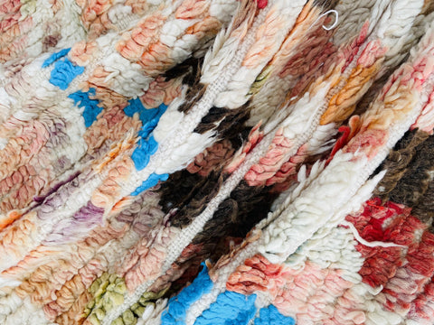 Boujad Moroccan Rug, Handmade Boujaad Rug, Authentic Moroccan Rug, Abstract Berber Rug, Orange Wool Rug, Sheep Wool Rug, Bohemian Rug.